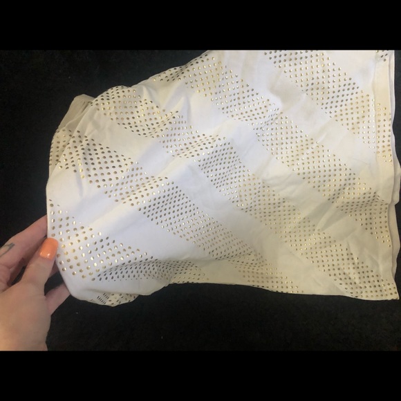 White & Gold Strapless Top - Picture 2 of 7